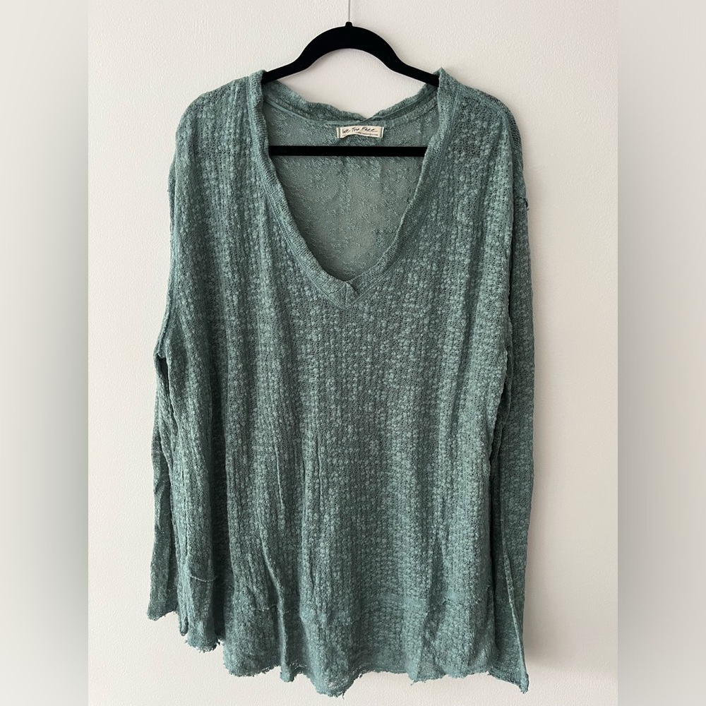 Free People seafoam gauze knit tunic L